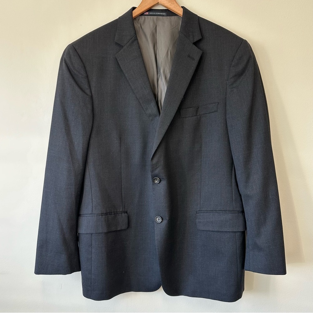 Hart Schaffner Marx Black Wool 2 Button Blazer